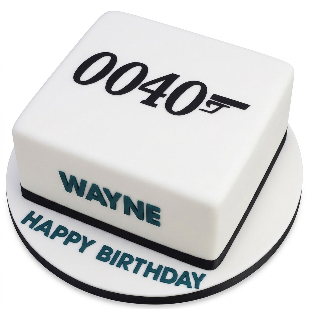 007 James Bond Theme Birthday Cake with Custom Age