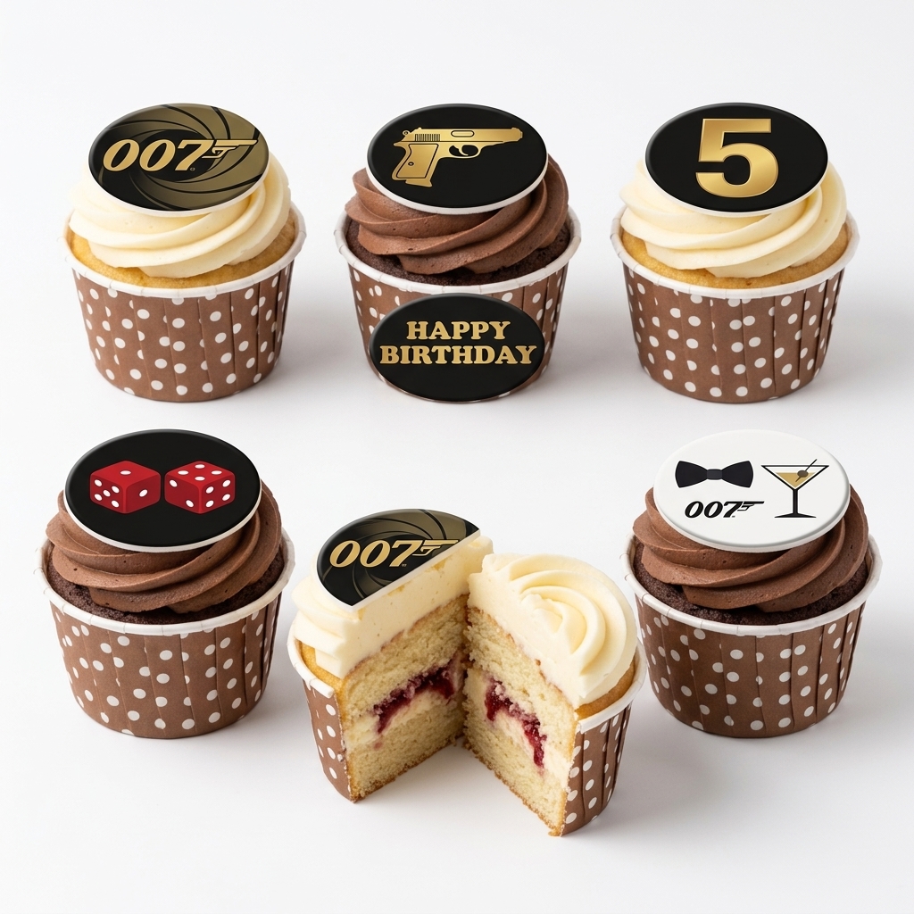 007 James Bond Theme Birthday Cupcakes