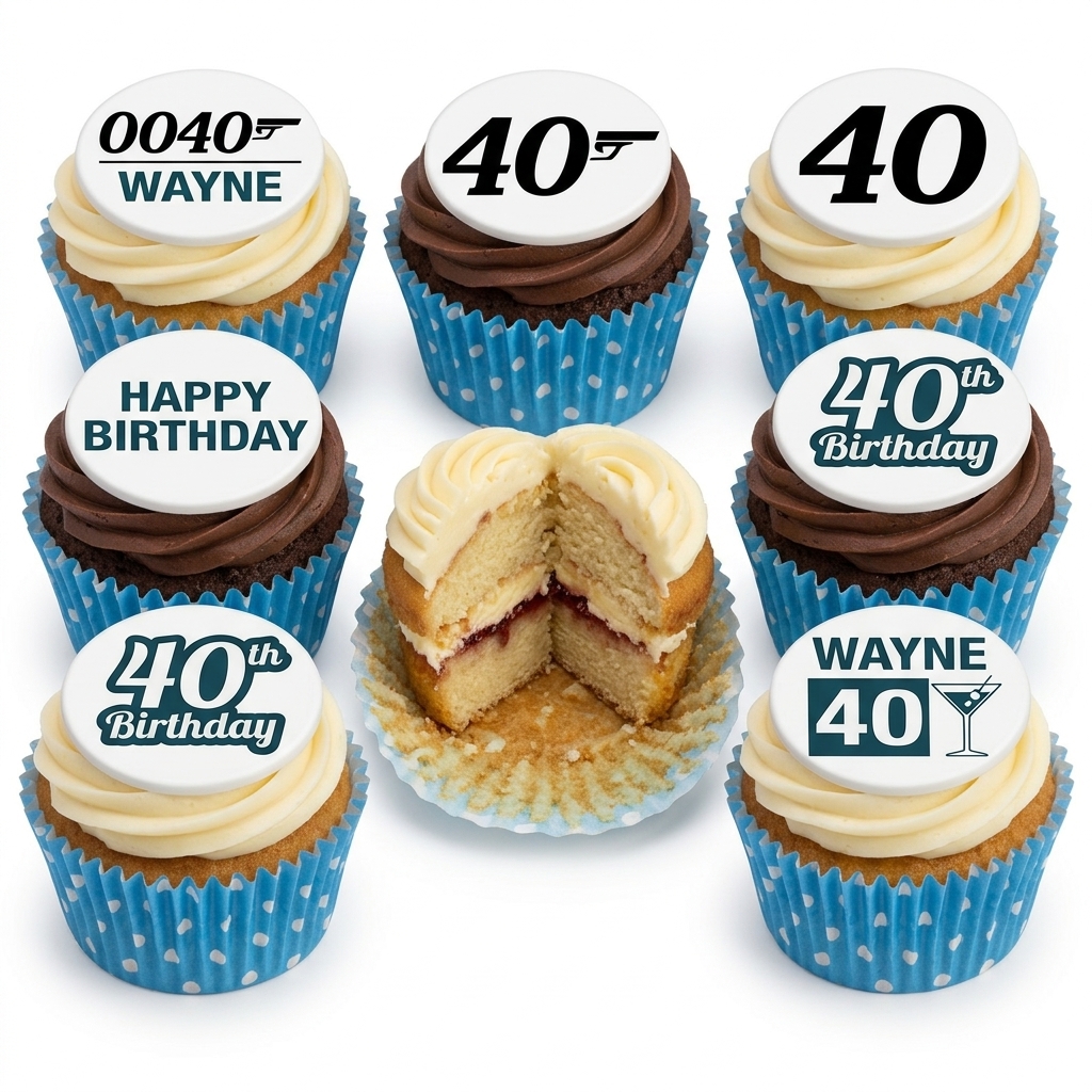 James Bond 007 Theme Birthday Cupcakes