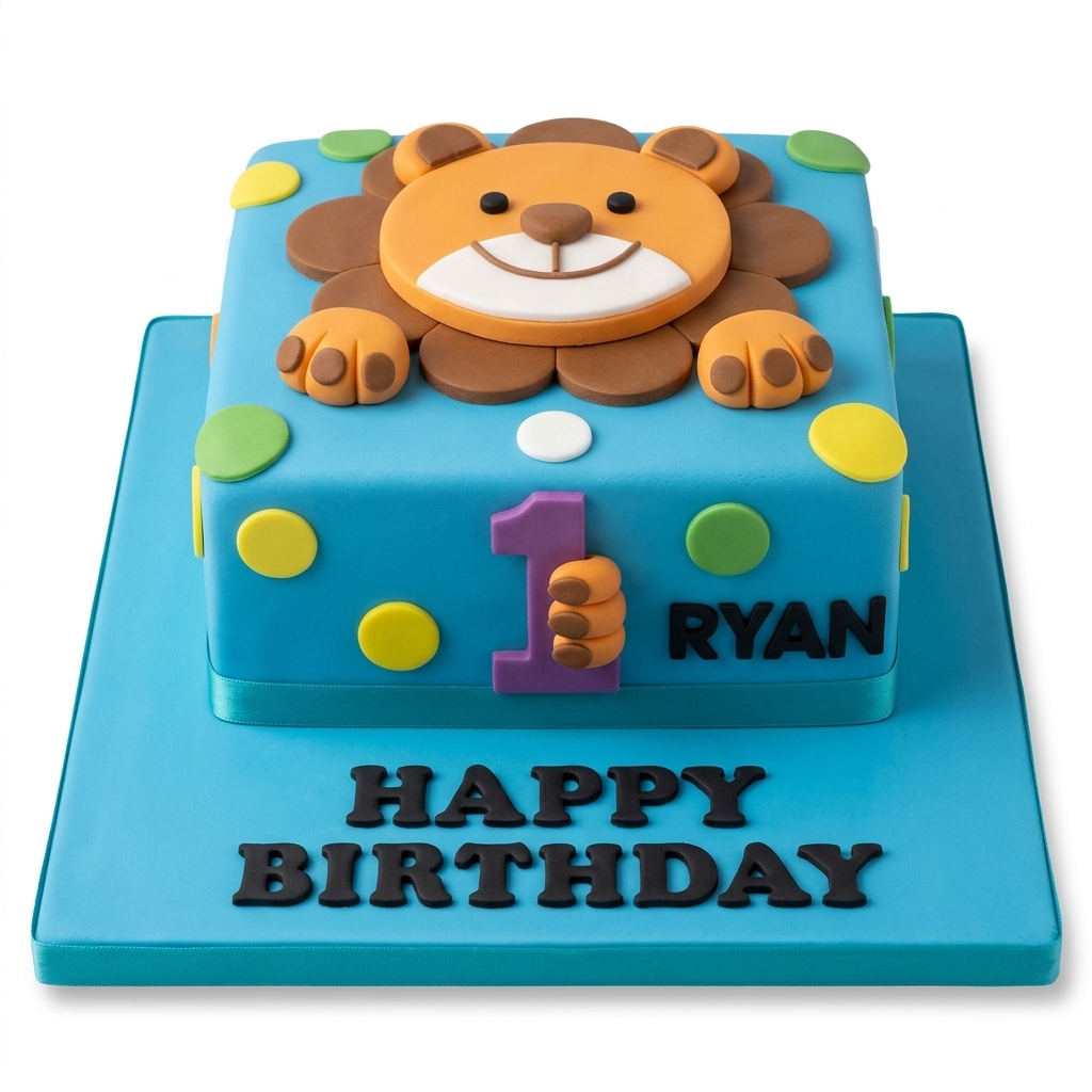 Lion 1st Birthday Cake