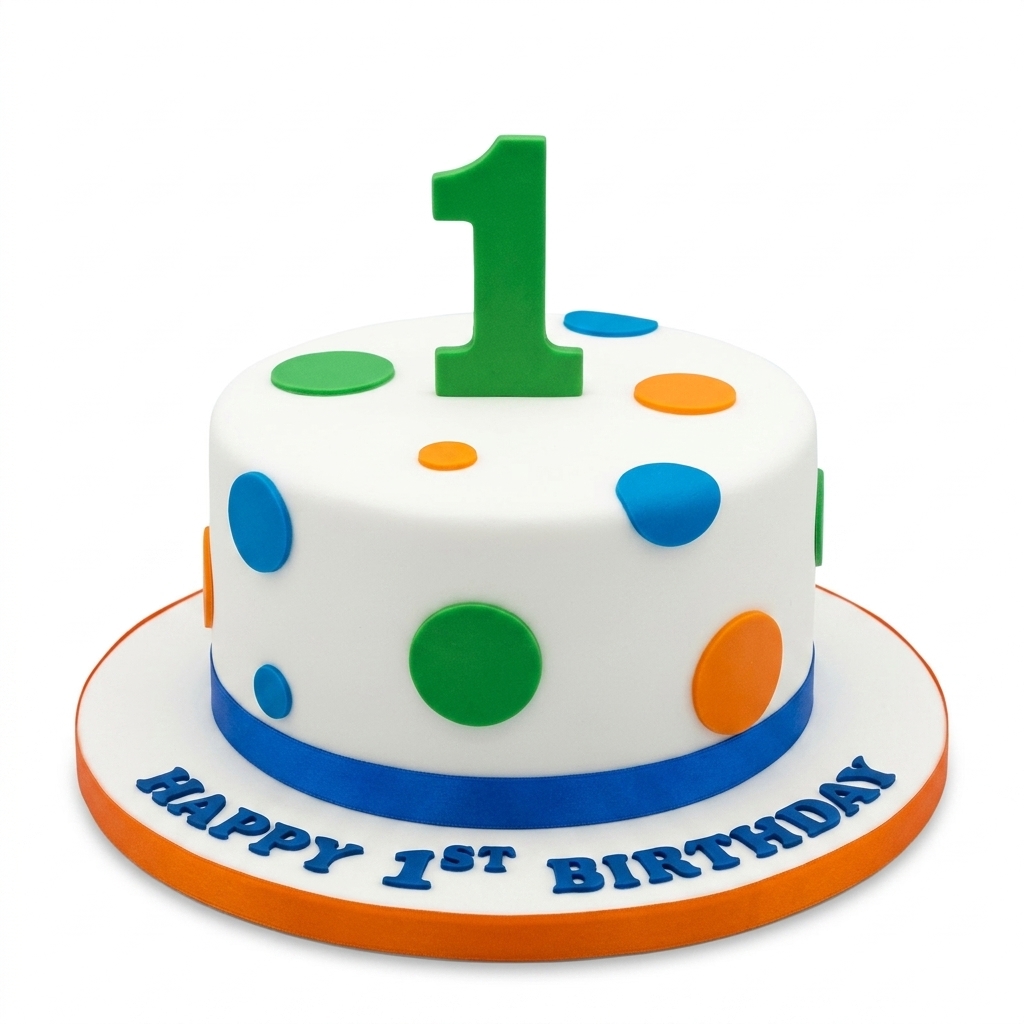 Polka Dot 1st Birthday Cake