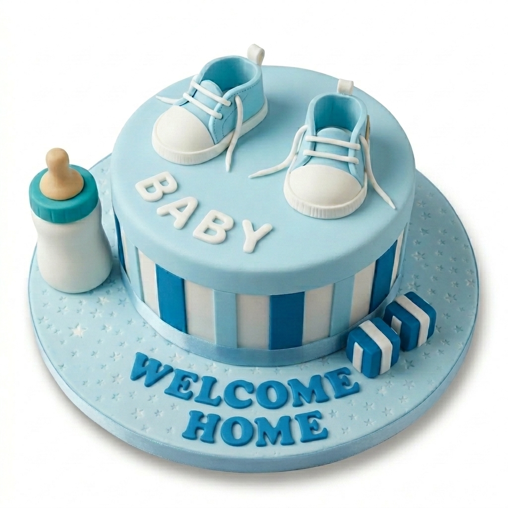 Personalised Baby Shower Cake for Boys