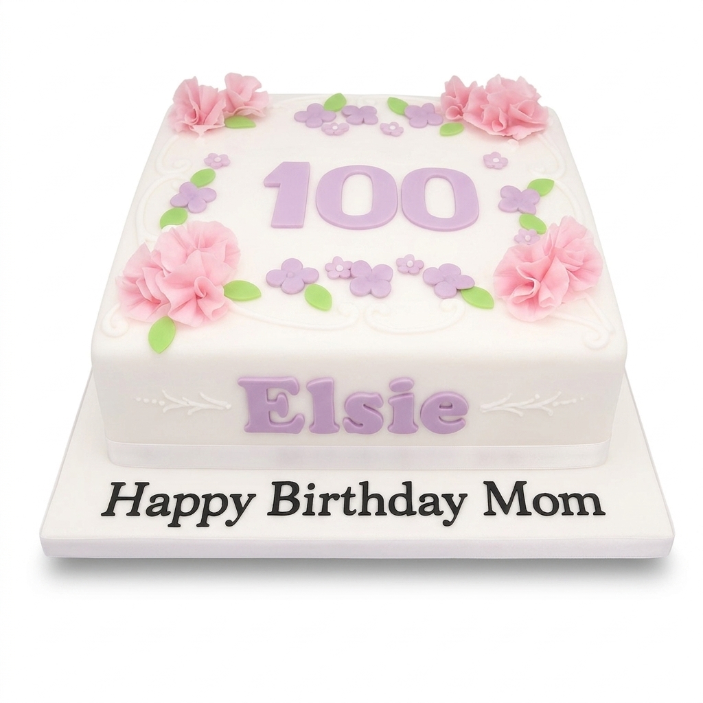 Elegant Floral Birthday Cake for Her