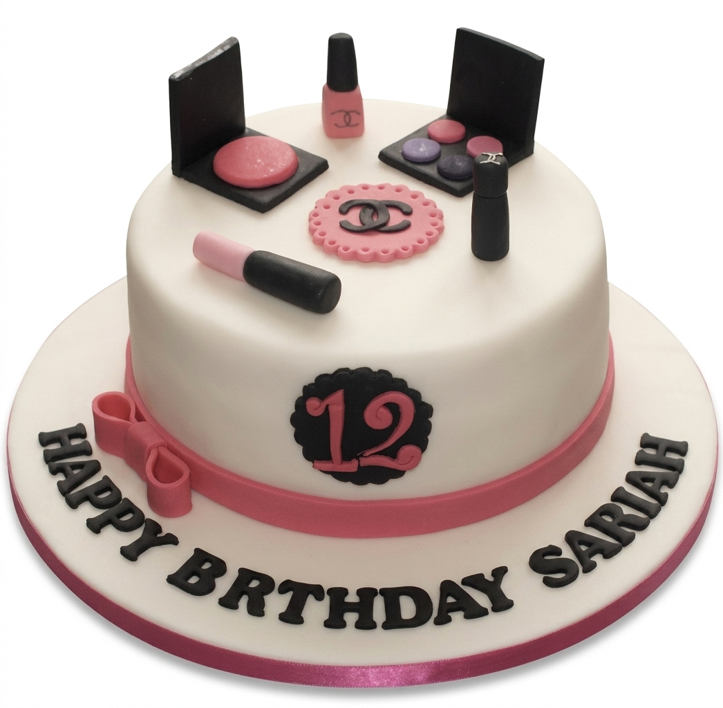 Fashionista Makeup Birthday Cake