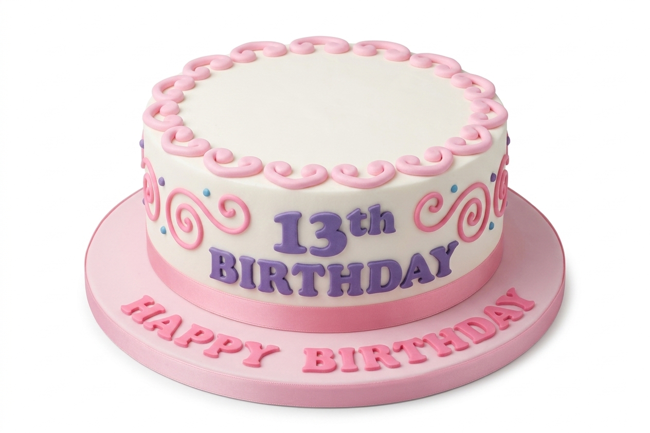 Elegant Swirls Birthday Cake for Teenage Girls