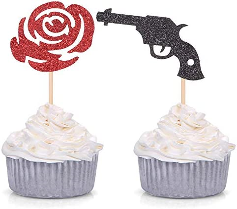Guns and Roses Cupcakes