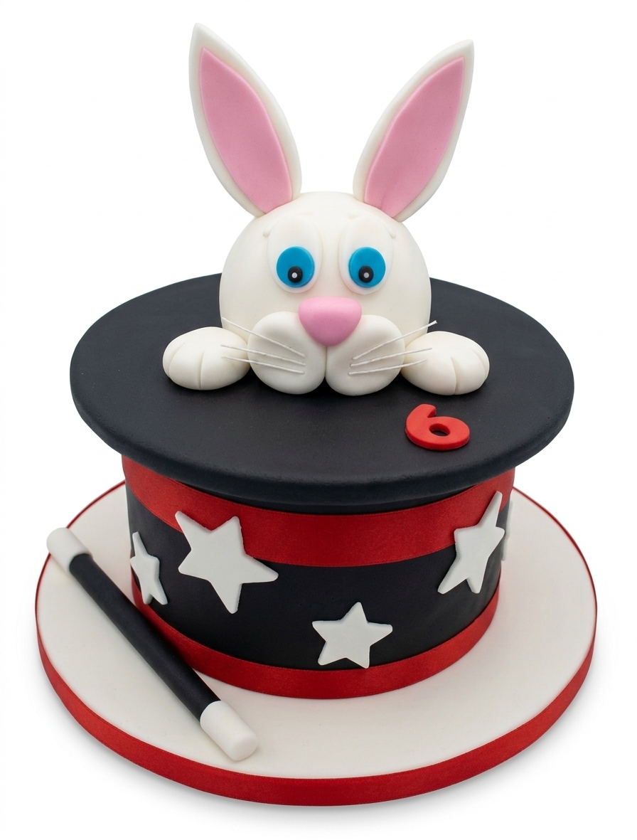 Kids Magic Show Birthday Cake with Custom Age