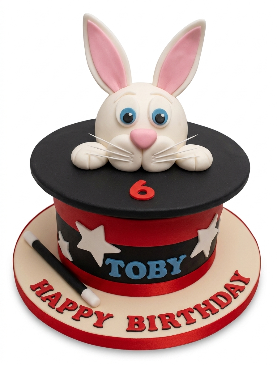 Magic Hat & Rabbit Kids Birthday Cake