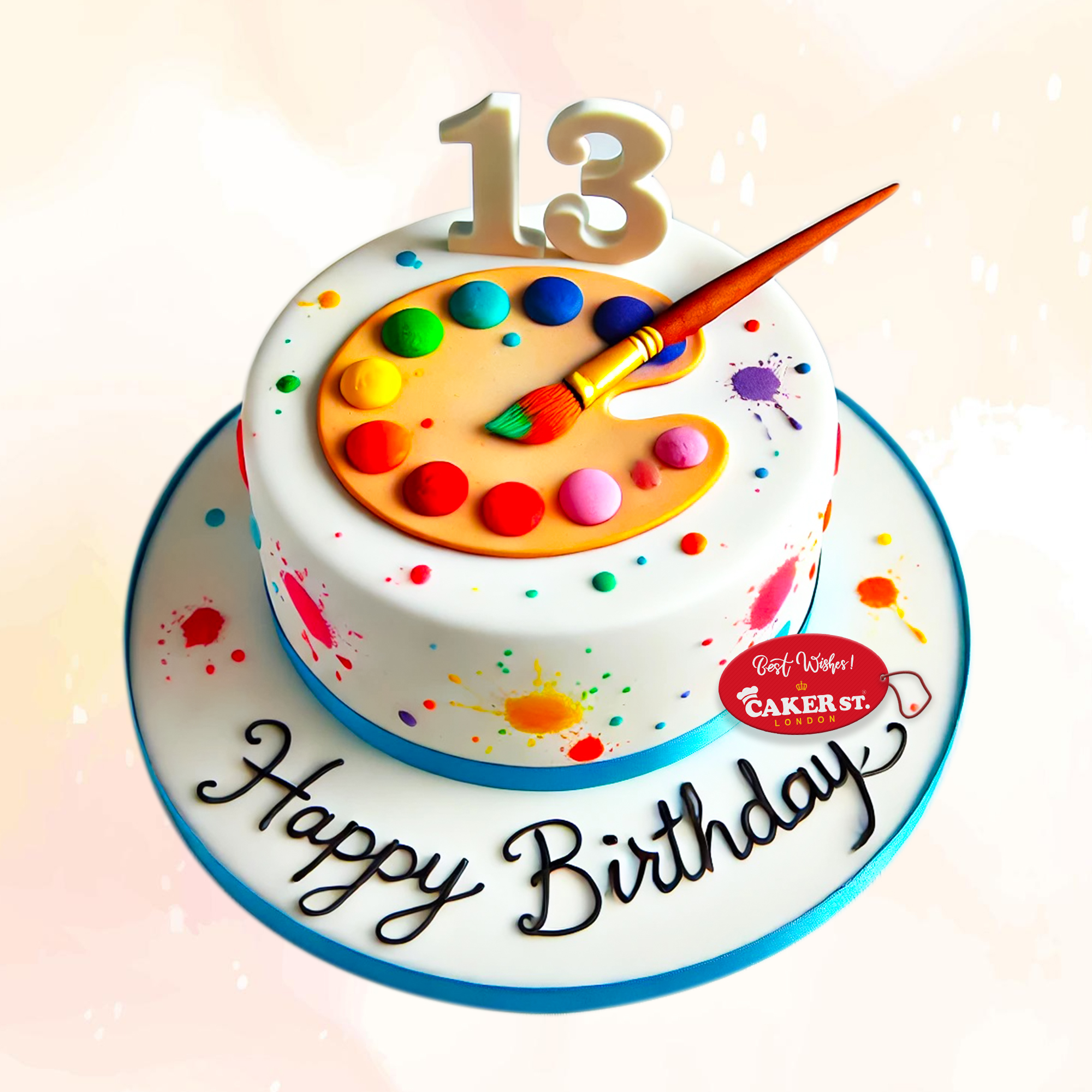 13th Painting Birthday  Cake
