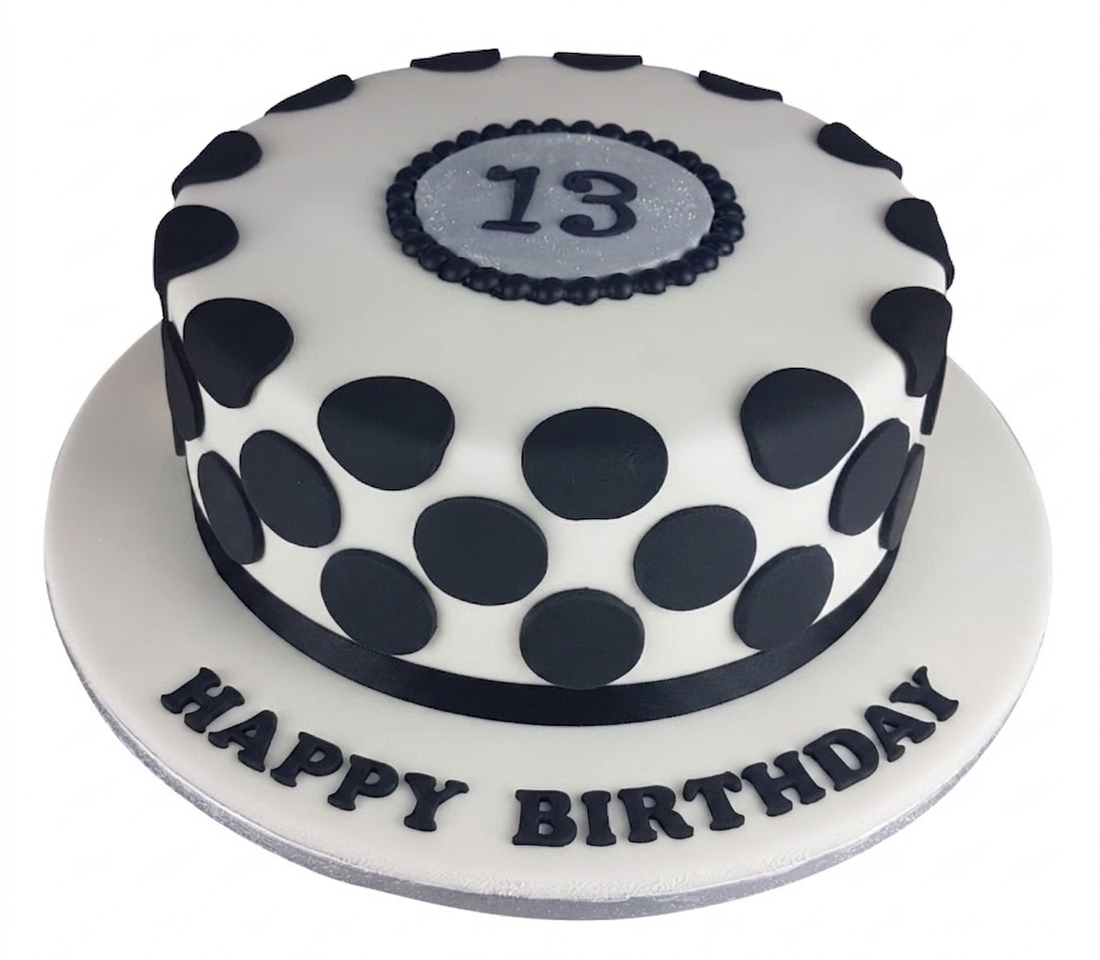 Polka Dot Birthday Cake with Custom Age