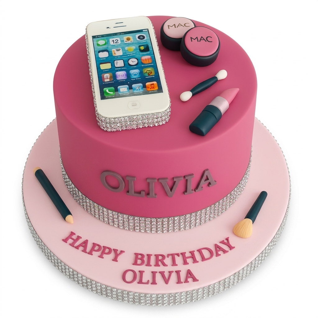 Make Up & iPhone Birthday Cake for Her