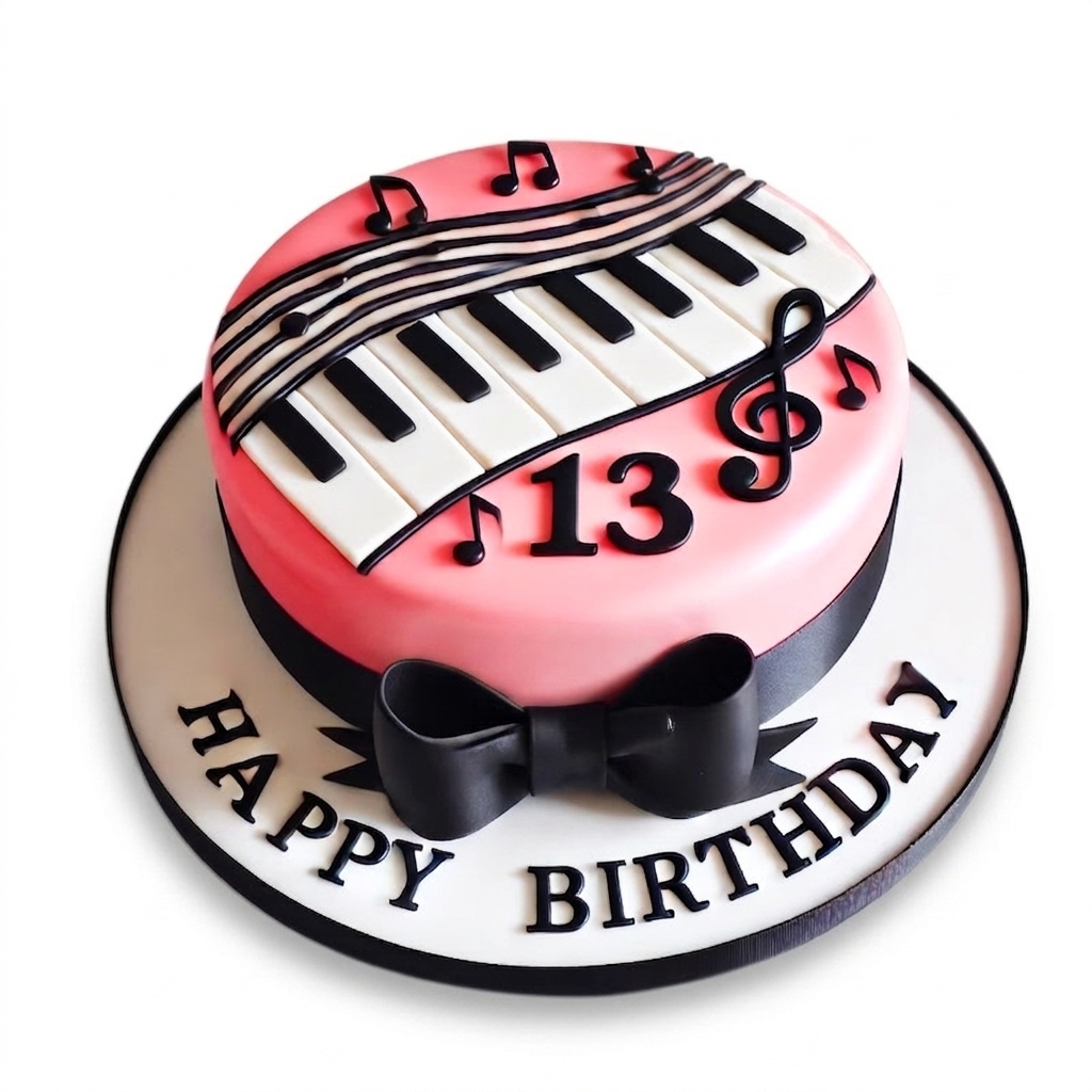 Music Theme Birthday Cake with Custom Age