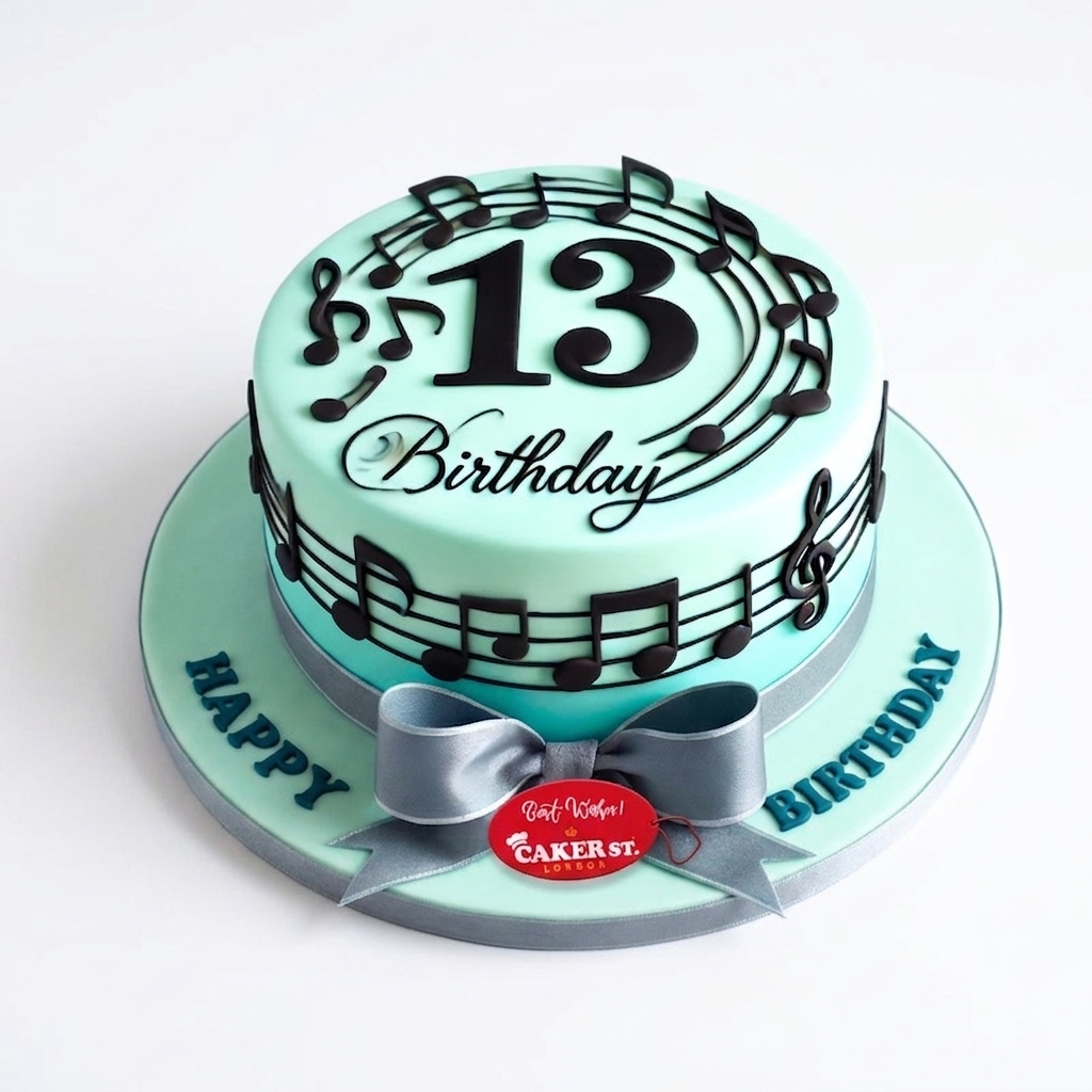 Music Theme Birthday Cake with Custom Age
