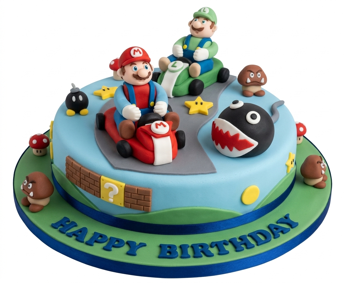 Mario Kart Racing Birthday Cake