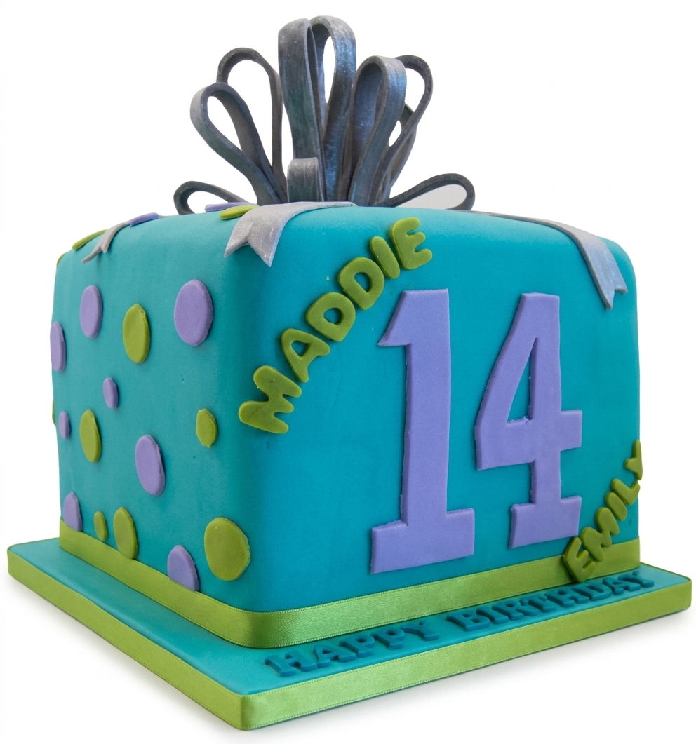 Gift Box Polka Dot Birthday Cake