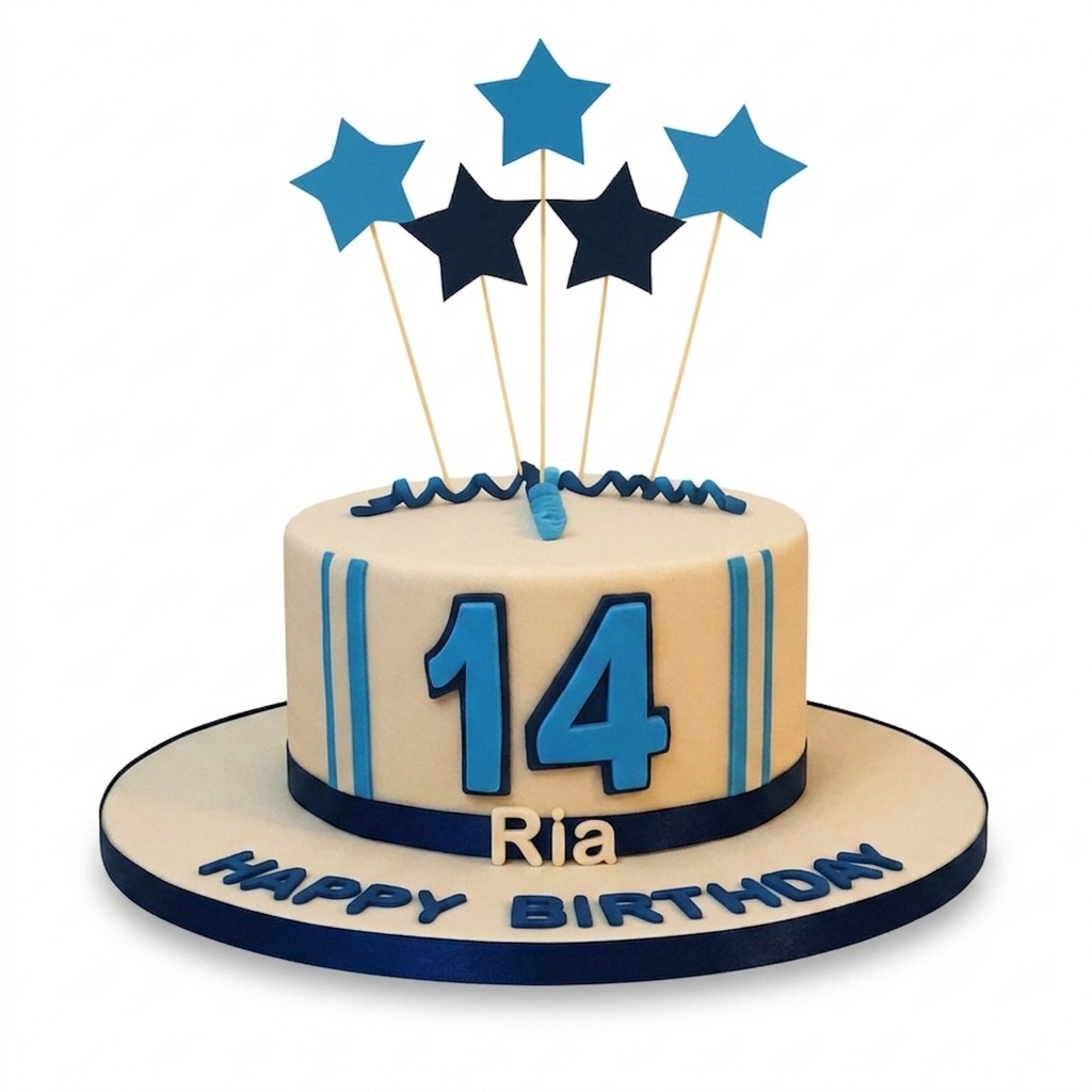 Star Theme Birthday Cake with Custom Age
