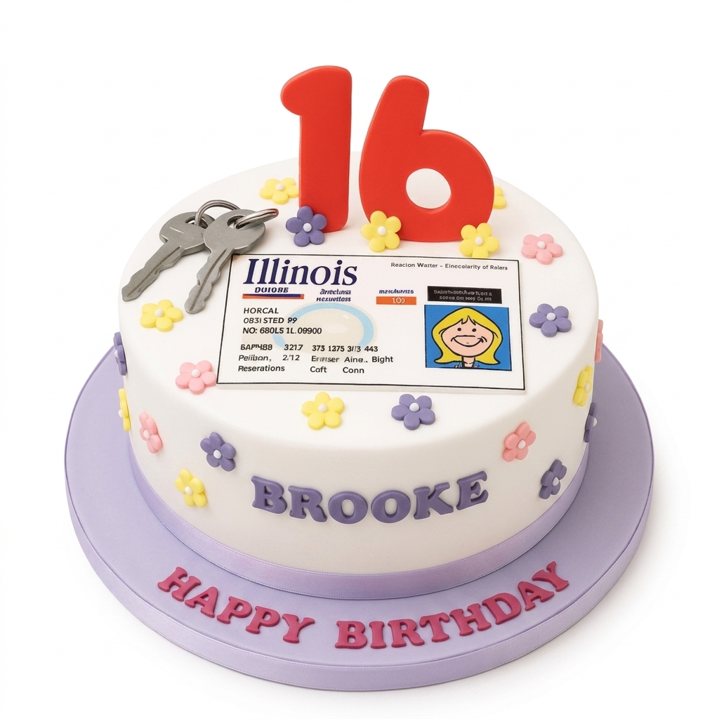 Driving Theme Birthday Cake with Keys