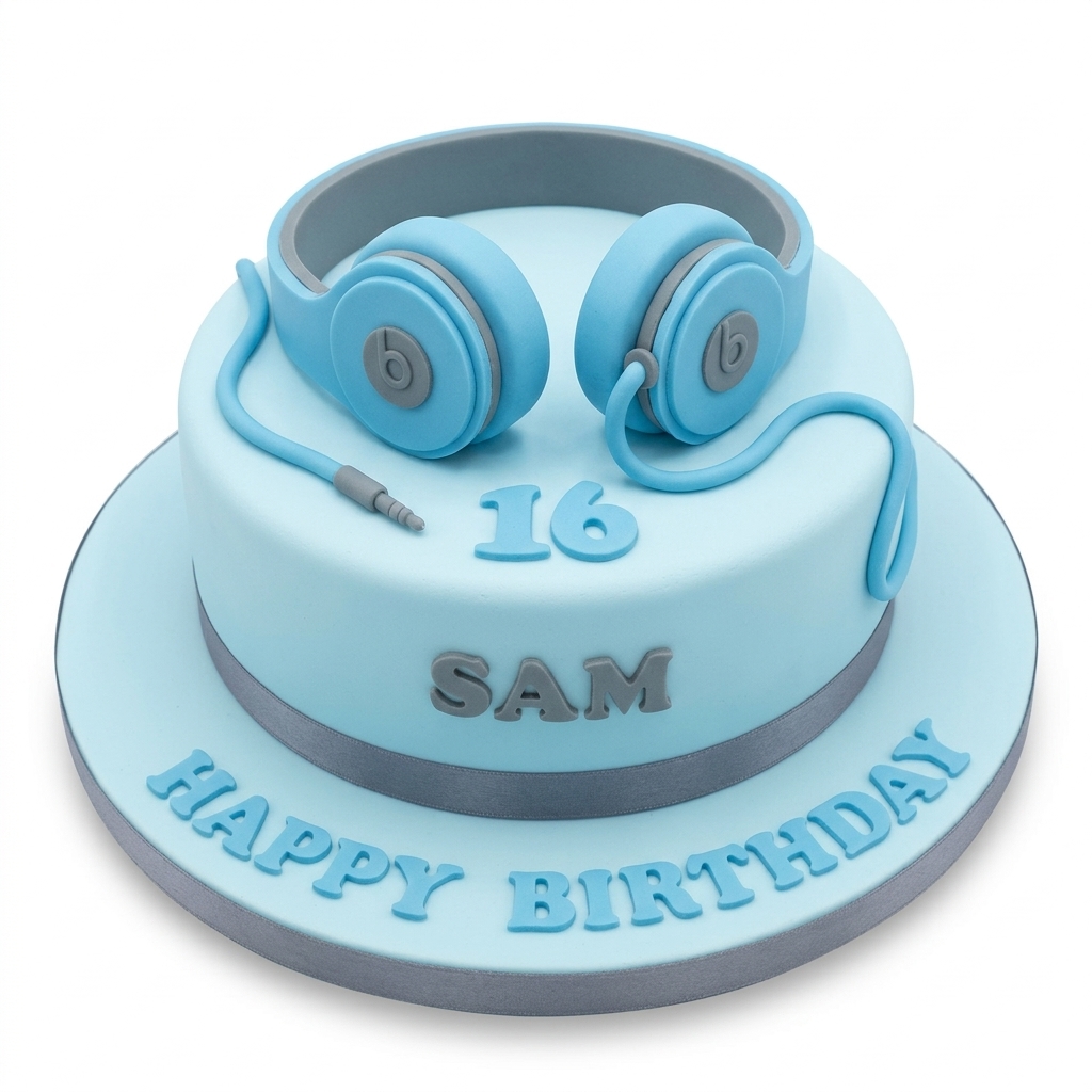 Headphones Music Lover's Birthday Cake