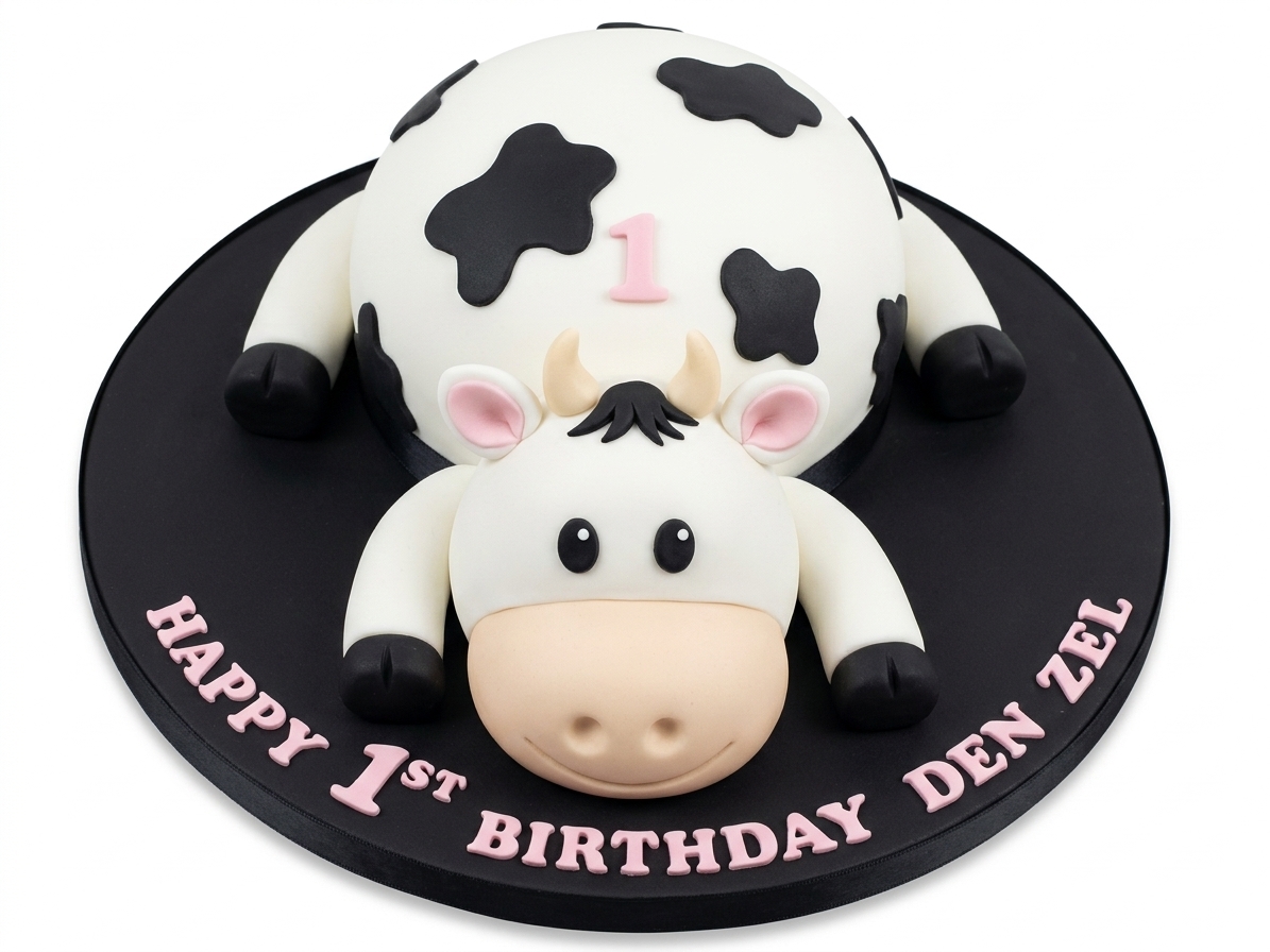 1st Birthday Cow Cake