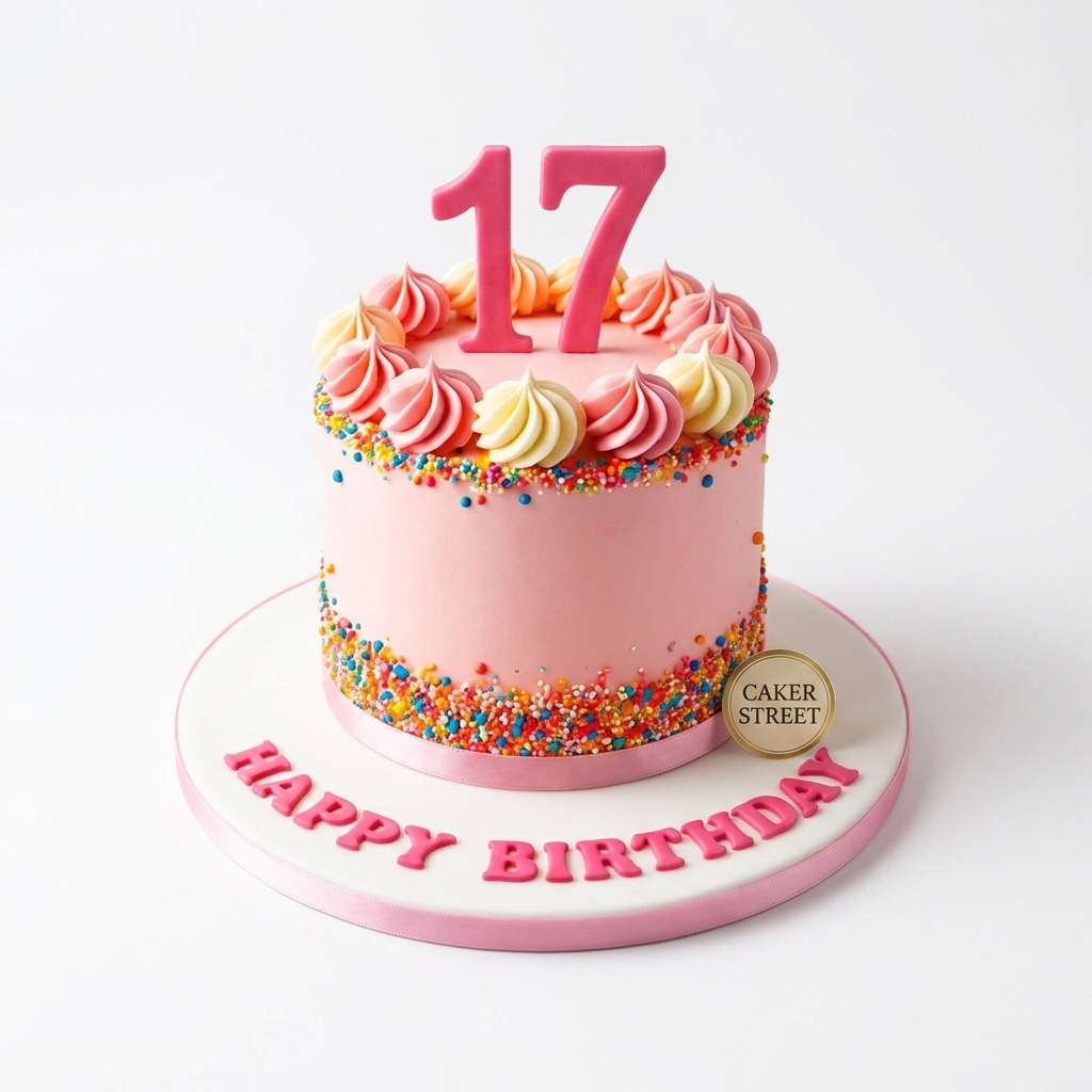 Sprinkle Birthday Cake with Custom Age Topper