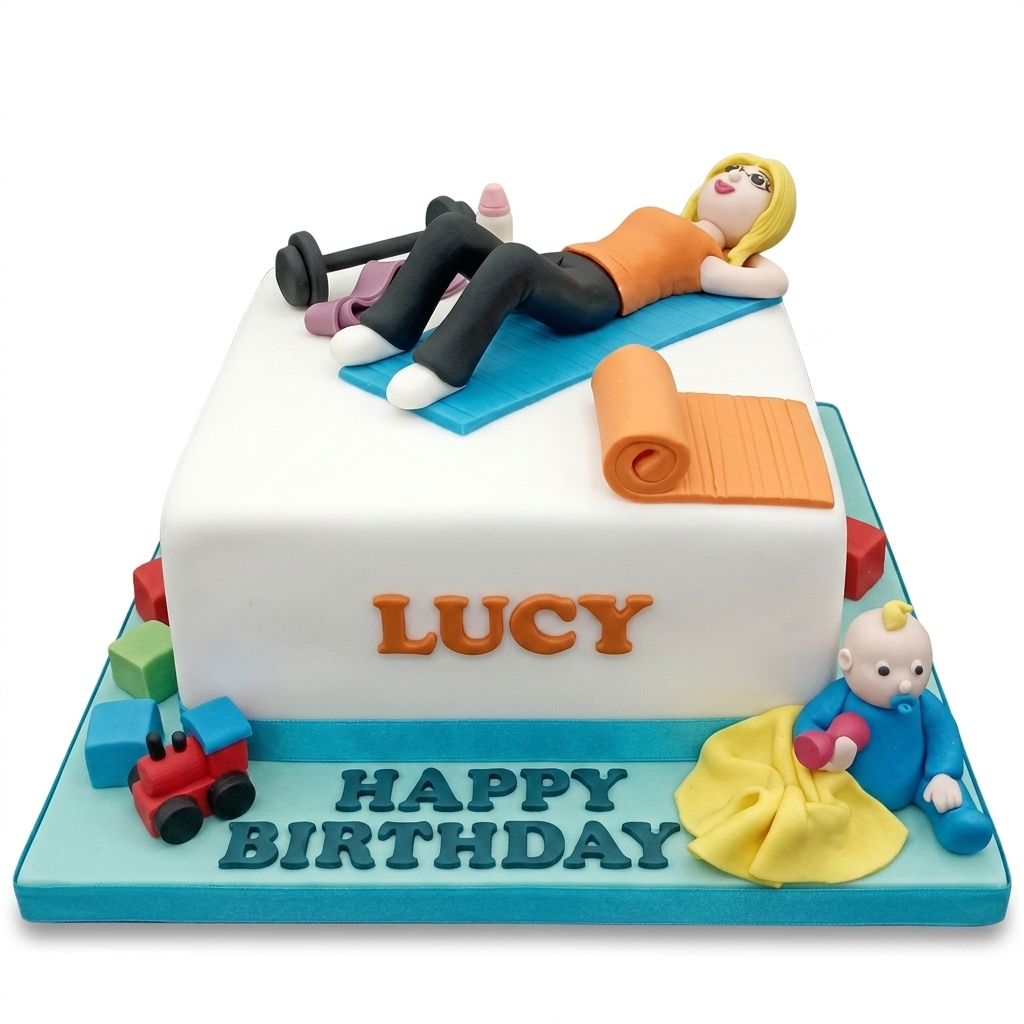 Fitness & Motherhood Birthday Cake for Women
