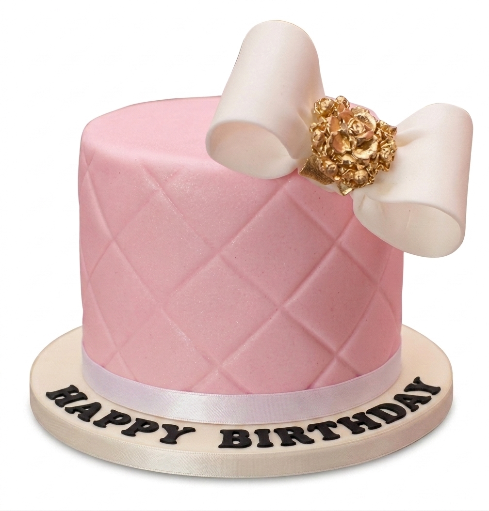 Ladies Quilted Bow Birthday Cake