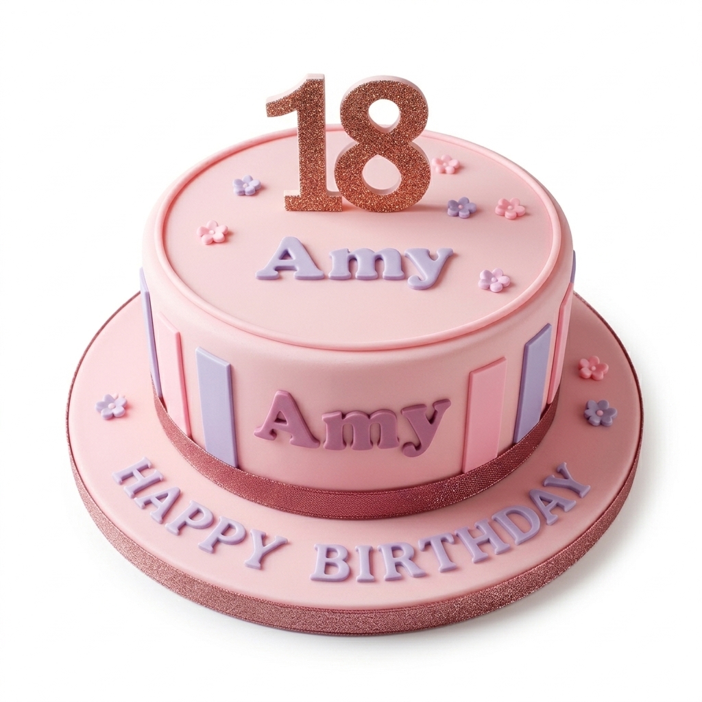 Floral Birthday Cake for Her with Custom Age Topper