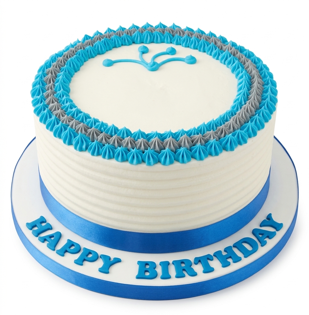 Blue & Grey Birthday Cake for Him
