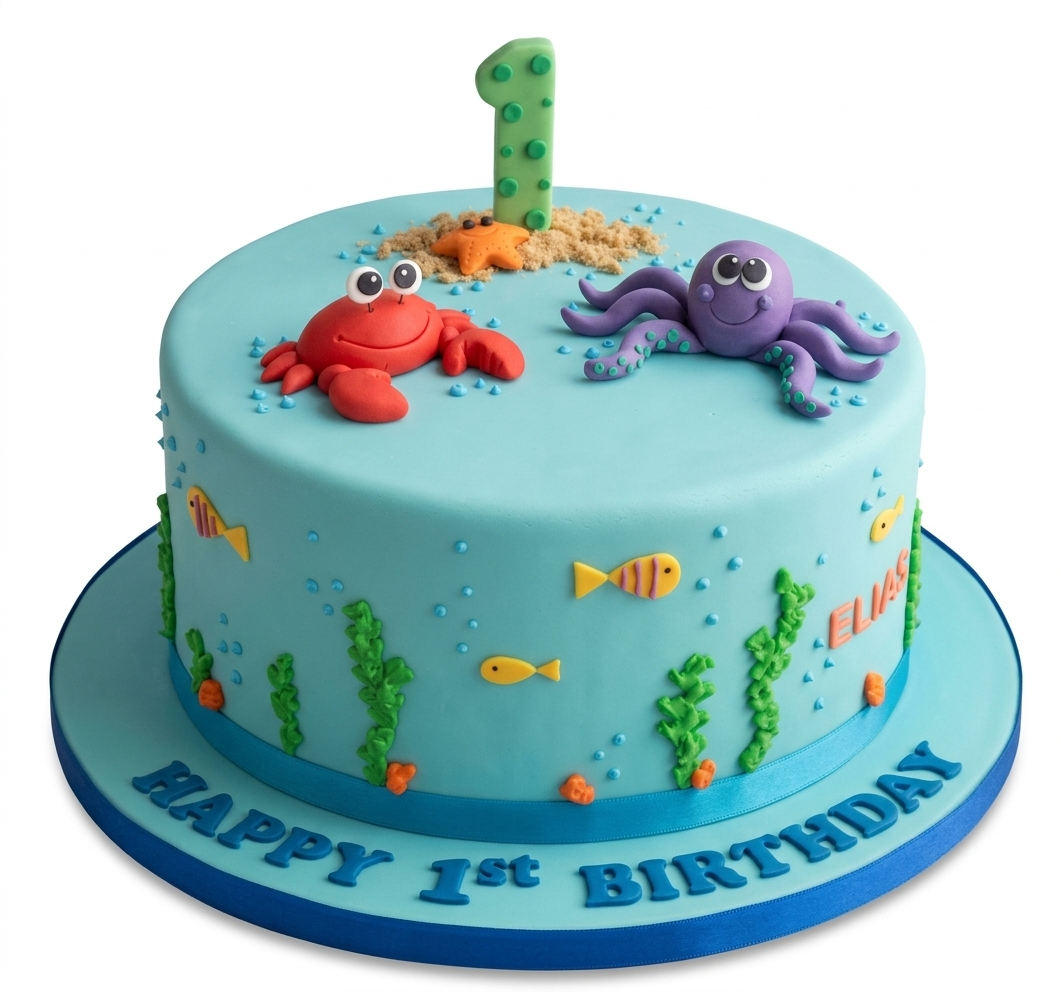 Under the Sea 1st Birthday Cake