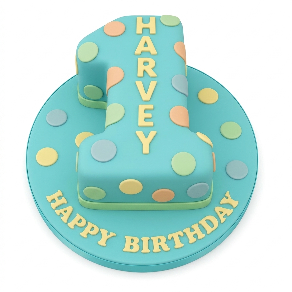 Polka Dot Number 1st Birthday Cake