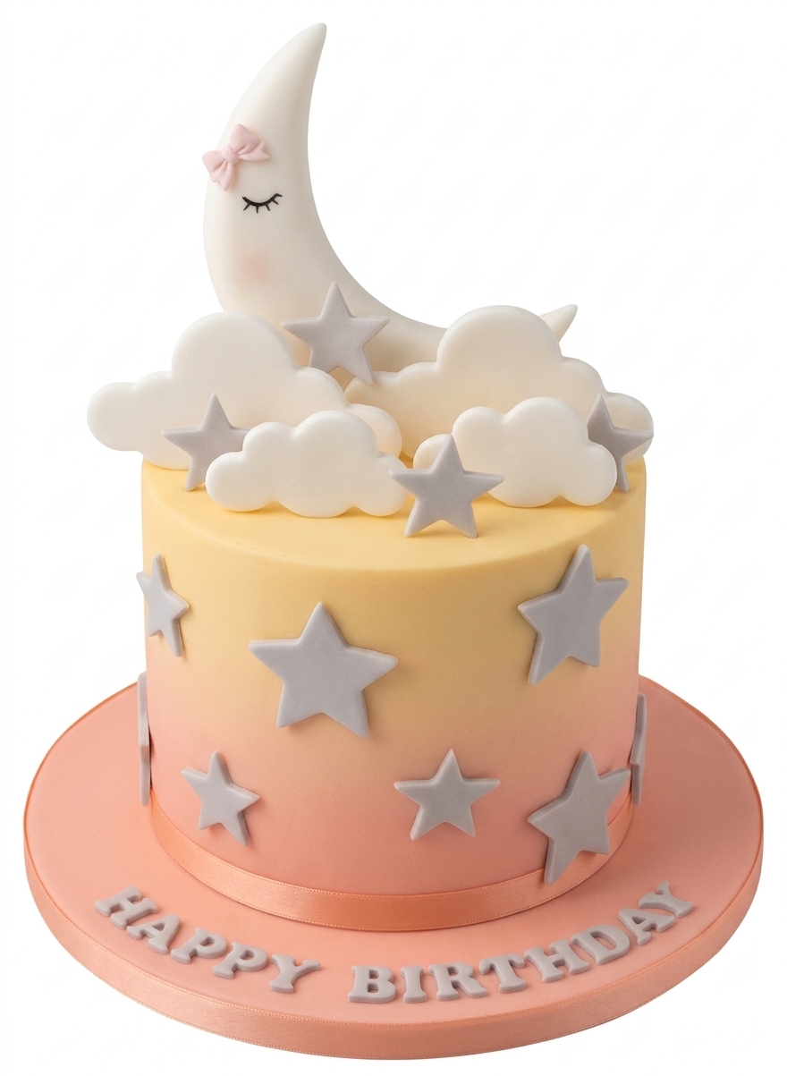 Moon and Stars Birthday Cake