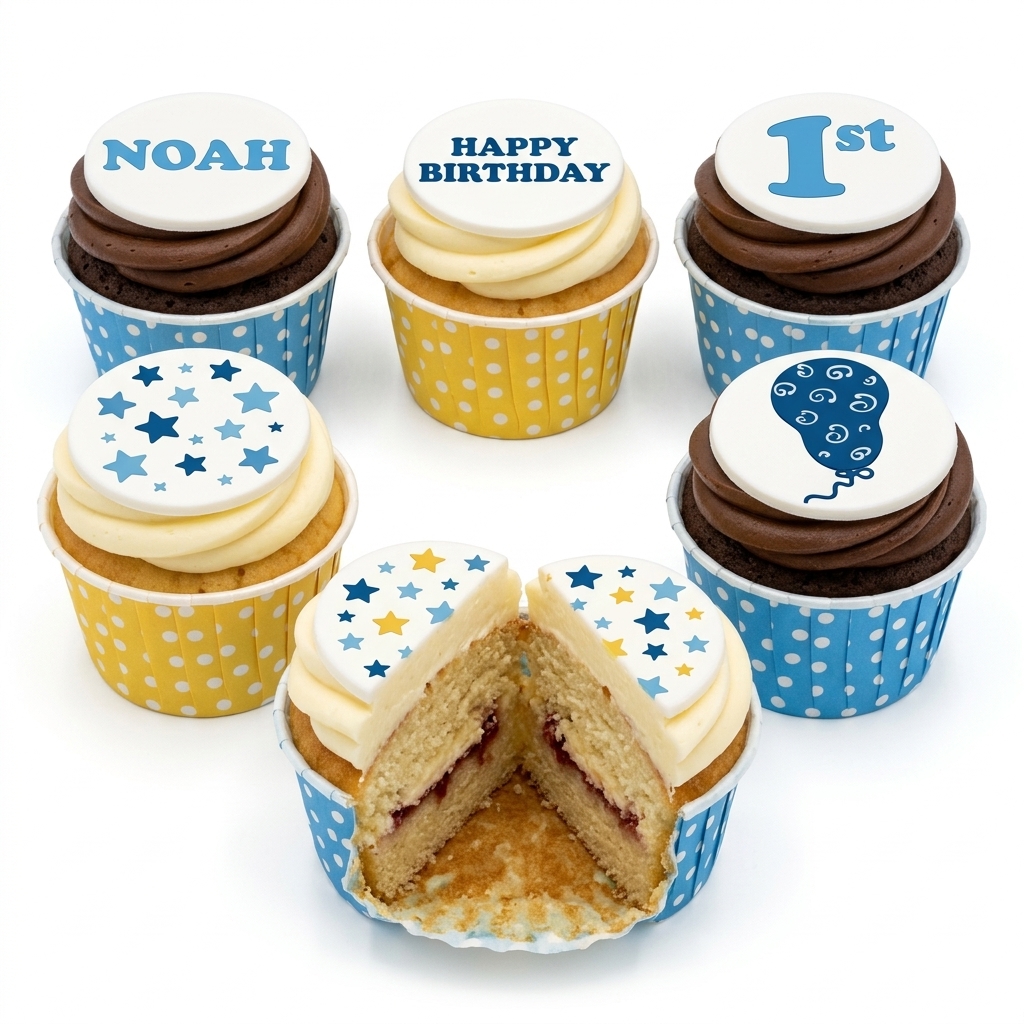 1st Birthday Star & Balloon Cupcakes