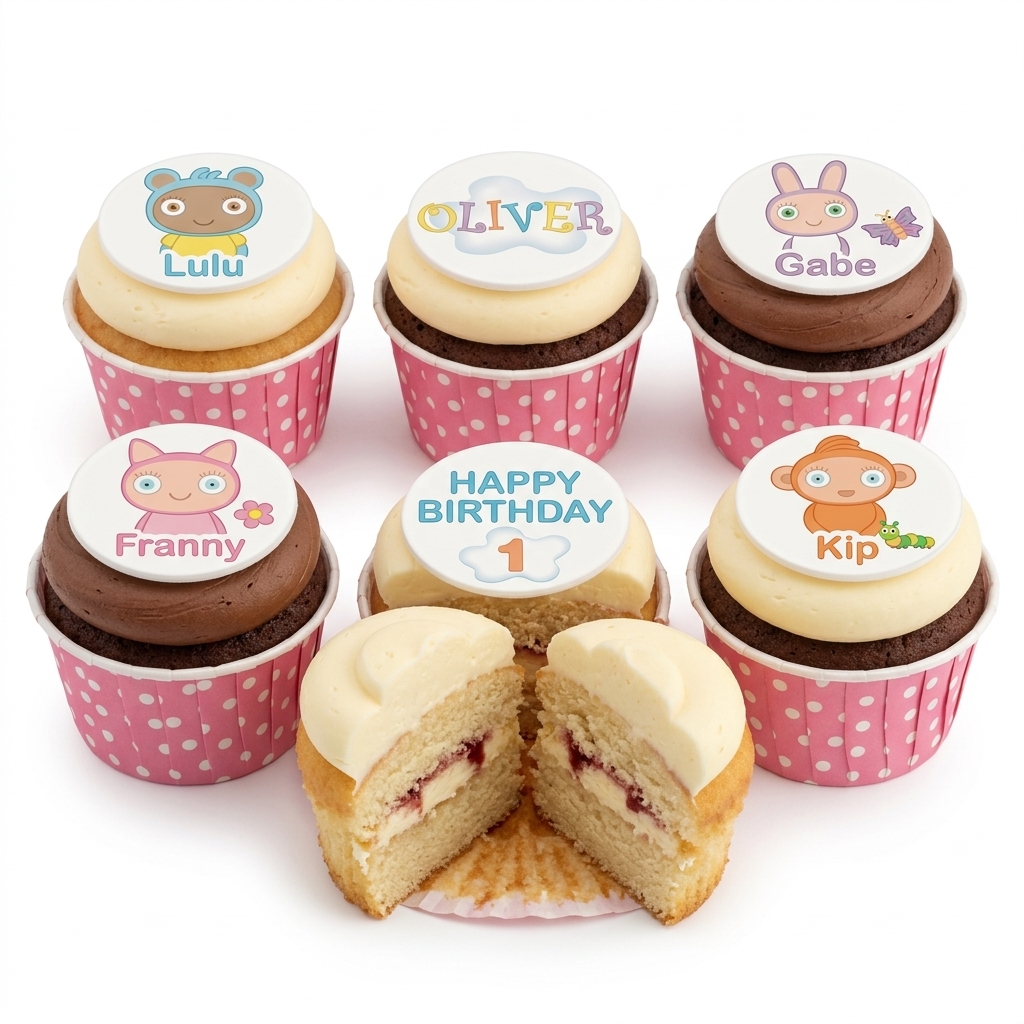 Personalised Kids Character Birthday Cupcakes