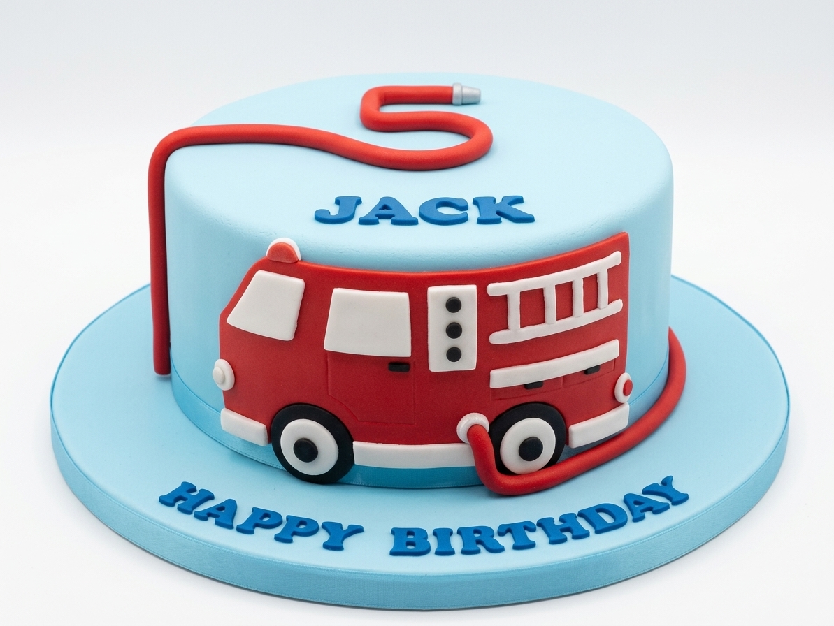 Fire Engine Birthday Cake for Boys