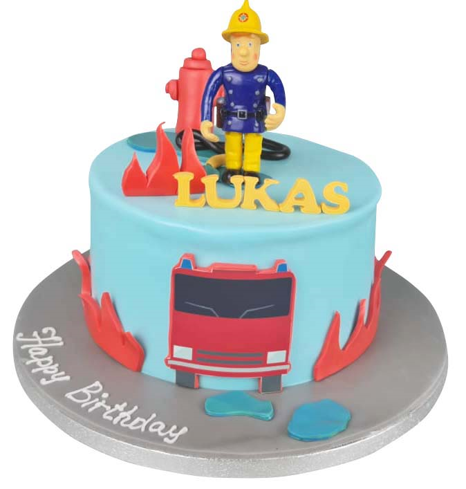 1st birthday fireman sam cake