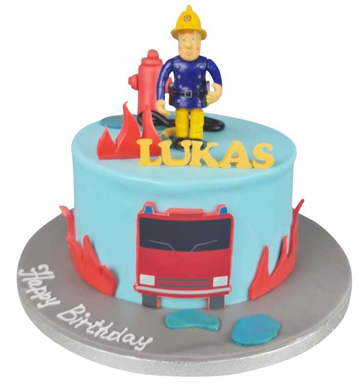 1st birthday fireman sam cake