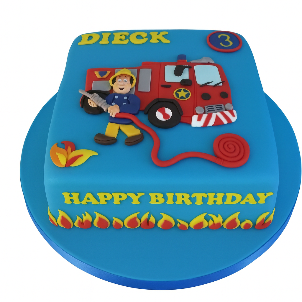 1st birthday fireman sam cake