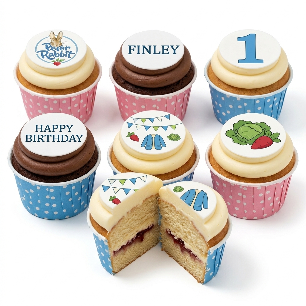 Peter Rabbit Theme Birthday Cupcakes