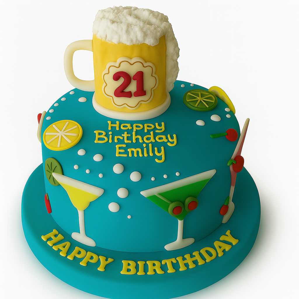 21st Beer Mug Birthday Cake