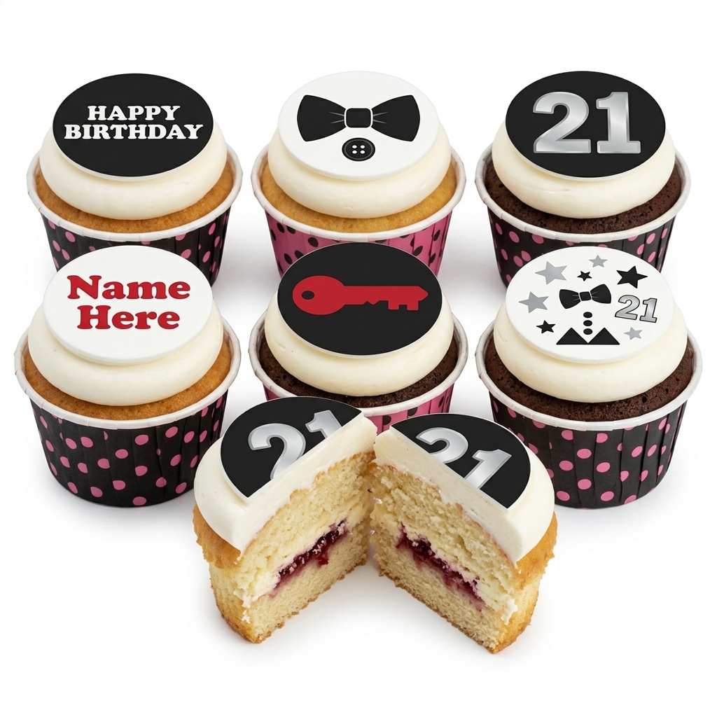 Gentleman's Birthday Cupcake Box with Custom Age