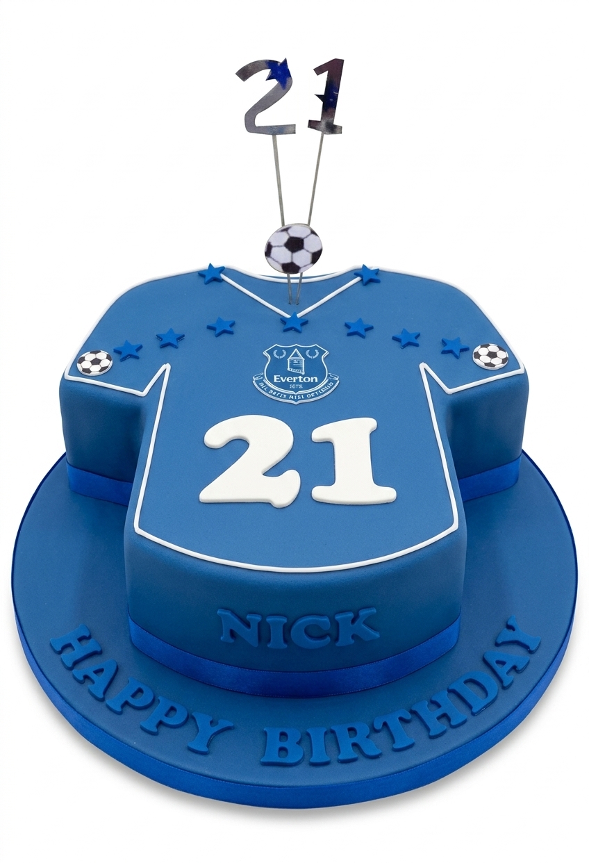 Everton Football Shirt Birthday Cake