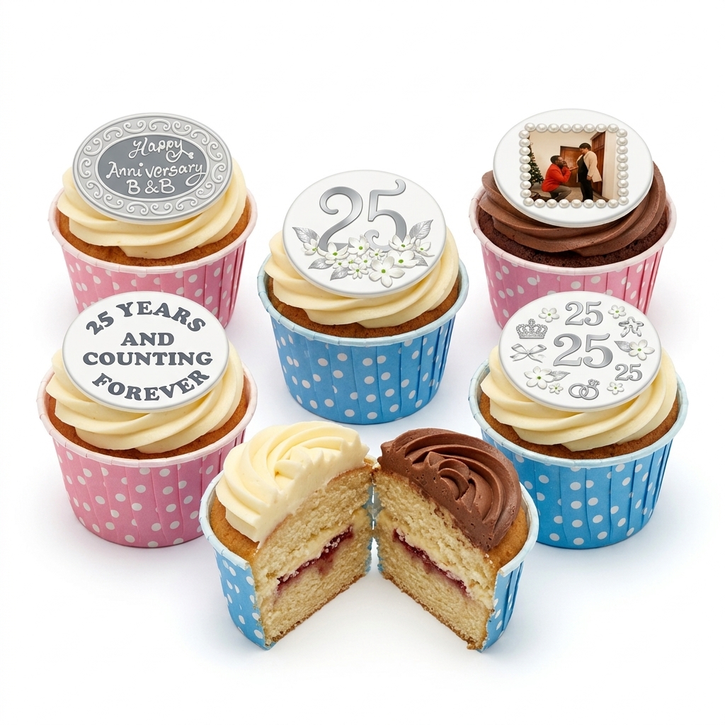 Personalised 25th Anniversary Cupcakes