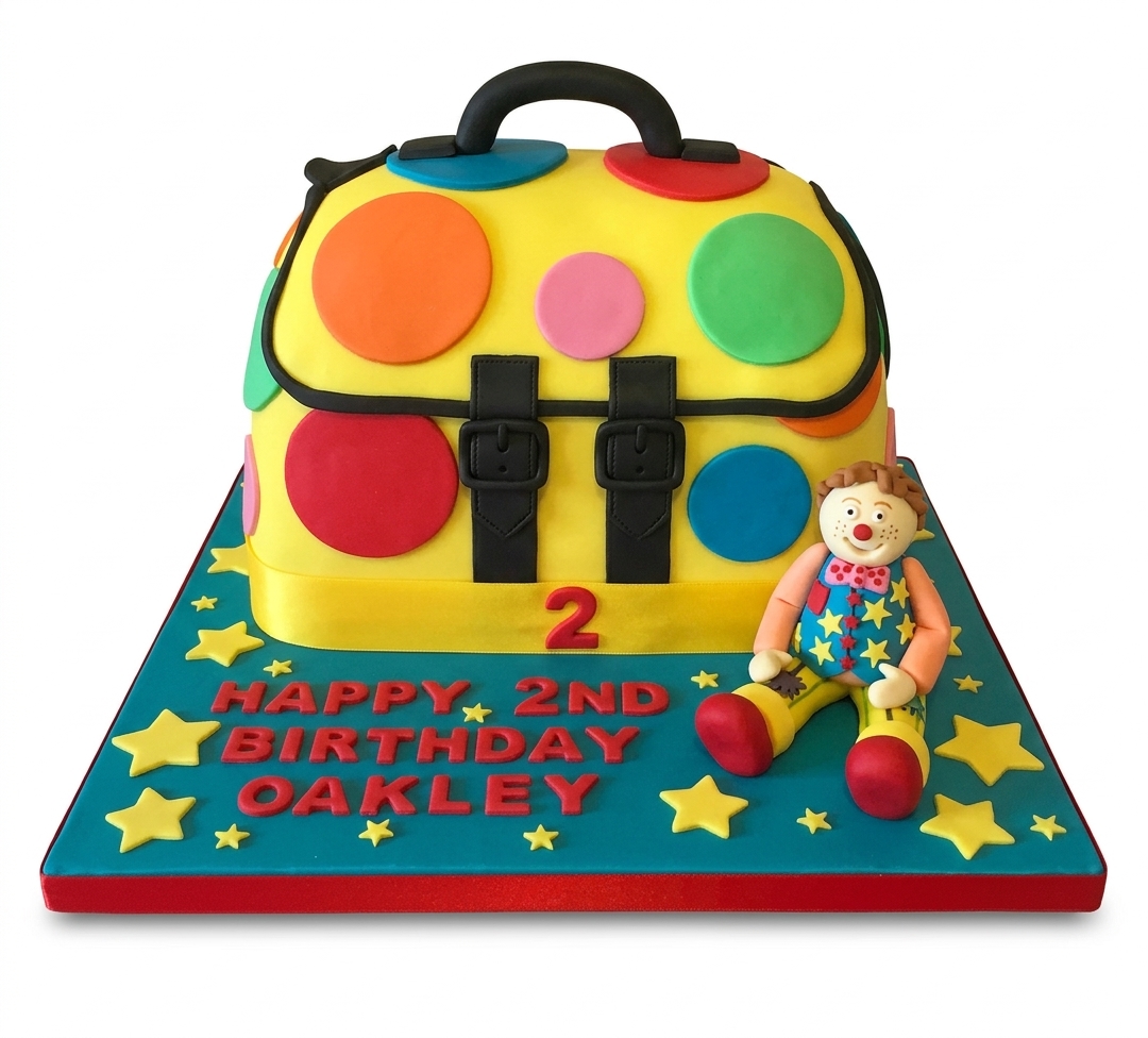 Mr Tumble Spotty Bag Birthday Cake