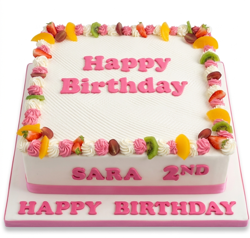 Fresh Fruit Birthday Cake For Girls