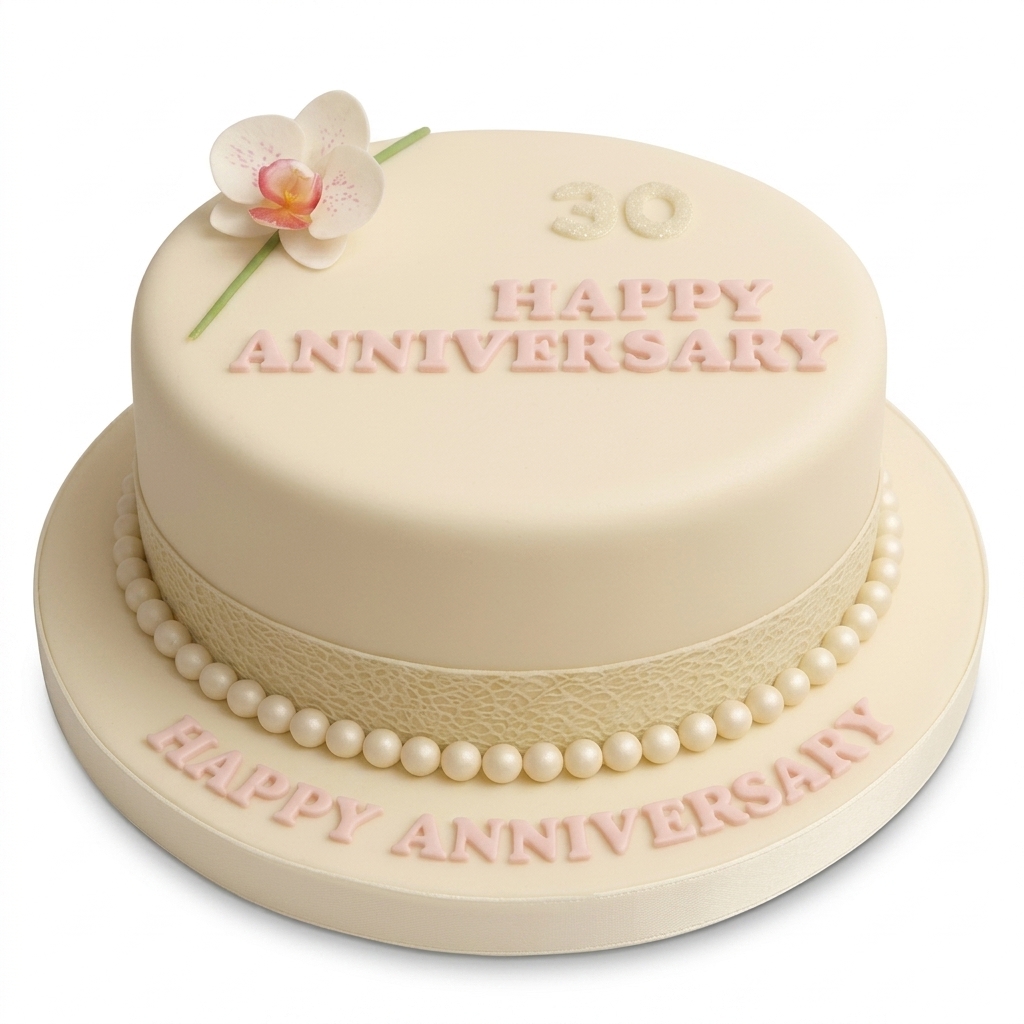 Elegant Orchid Anniversary Cake