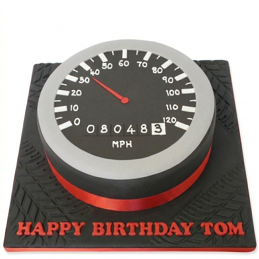 Speedometer Birthday Cake for Him