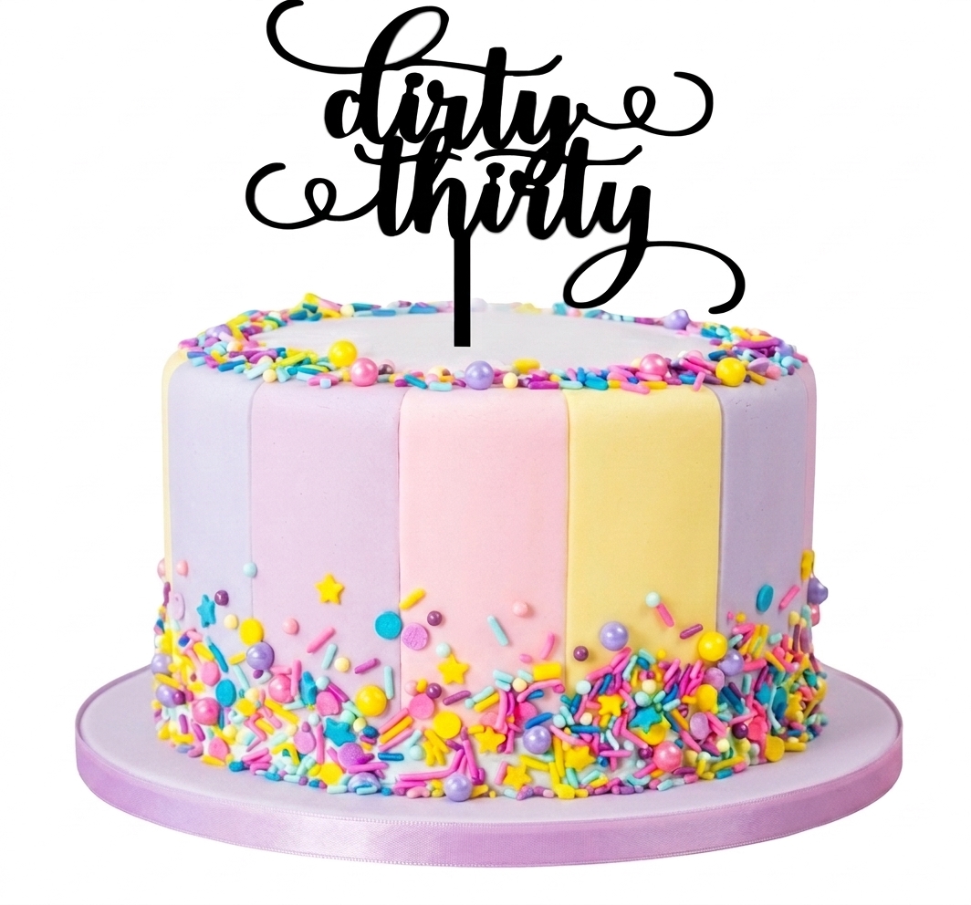 Dirty Thirty Birthday Cake with Sprinkles