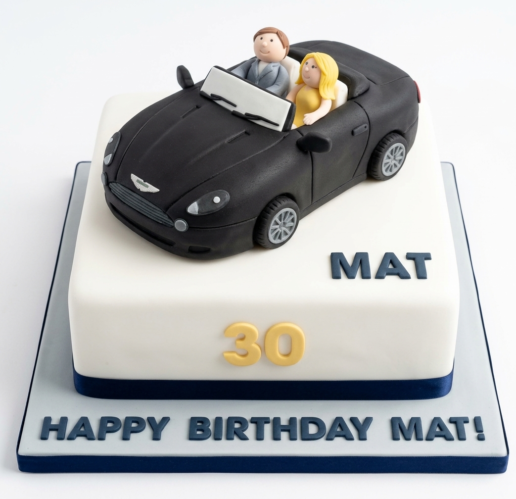 Aston Martin Sports Car Birthday Cake