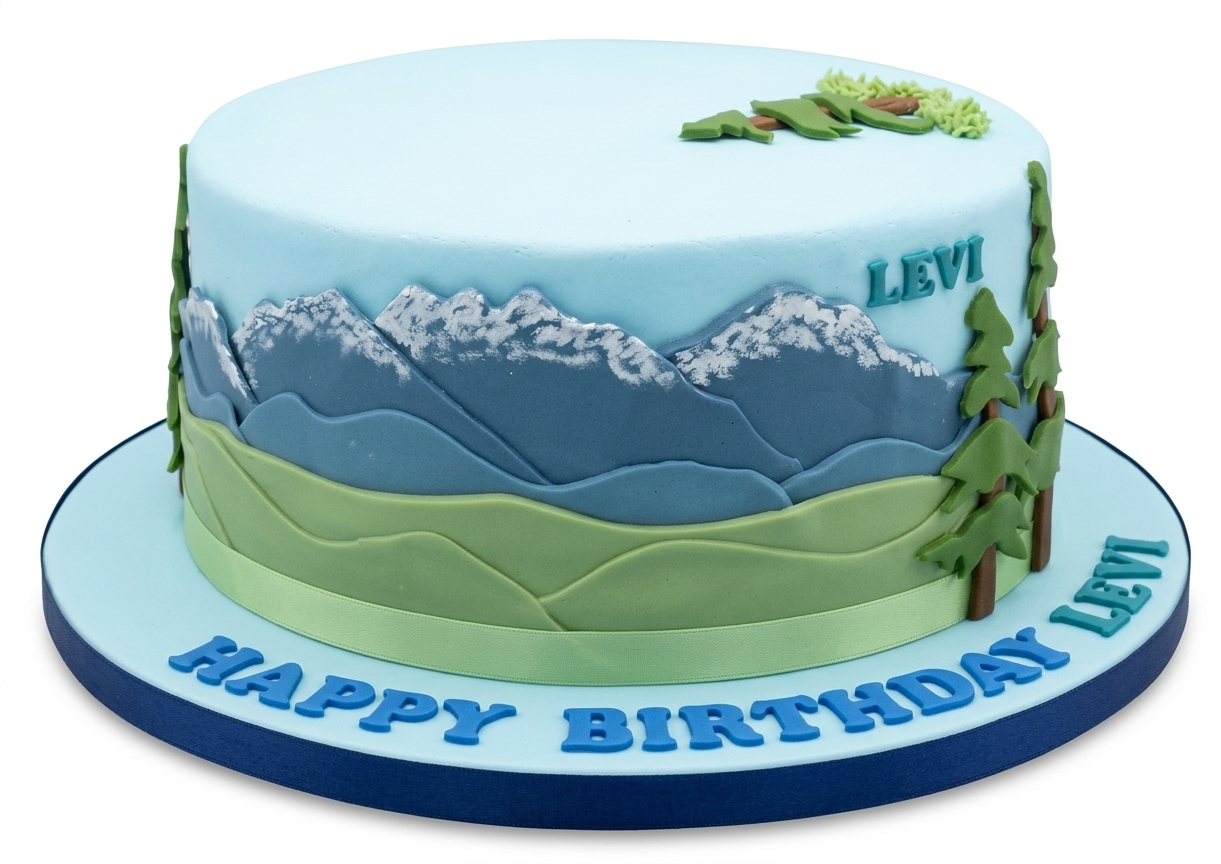 Mountain Adventure Birthday Cake