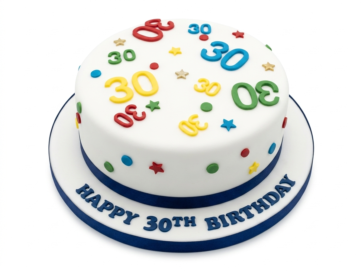 Custom Age Colourful Confetti Birthday Cake